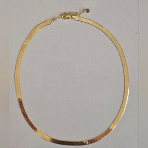 Jaxxon Designer 14k Gold 925 Italian Sterling Silver Herringbone Necklace 18-21"